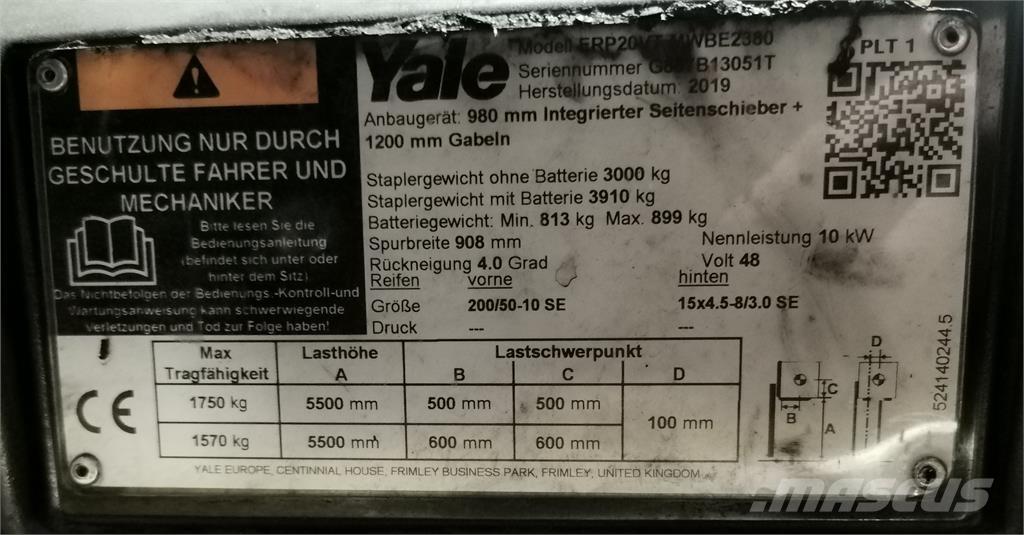 Yale ERP20VT MWB El gaffeltrucks