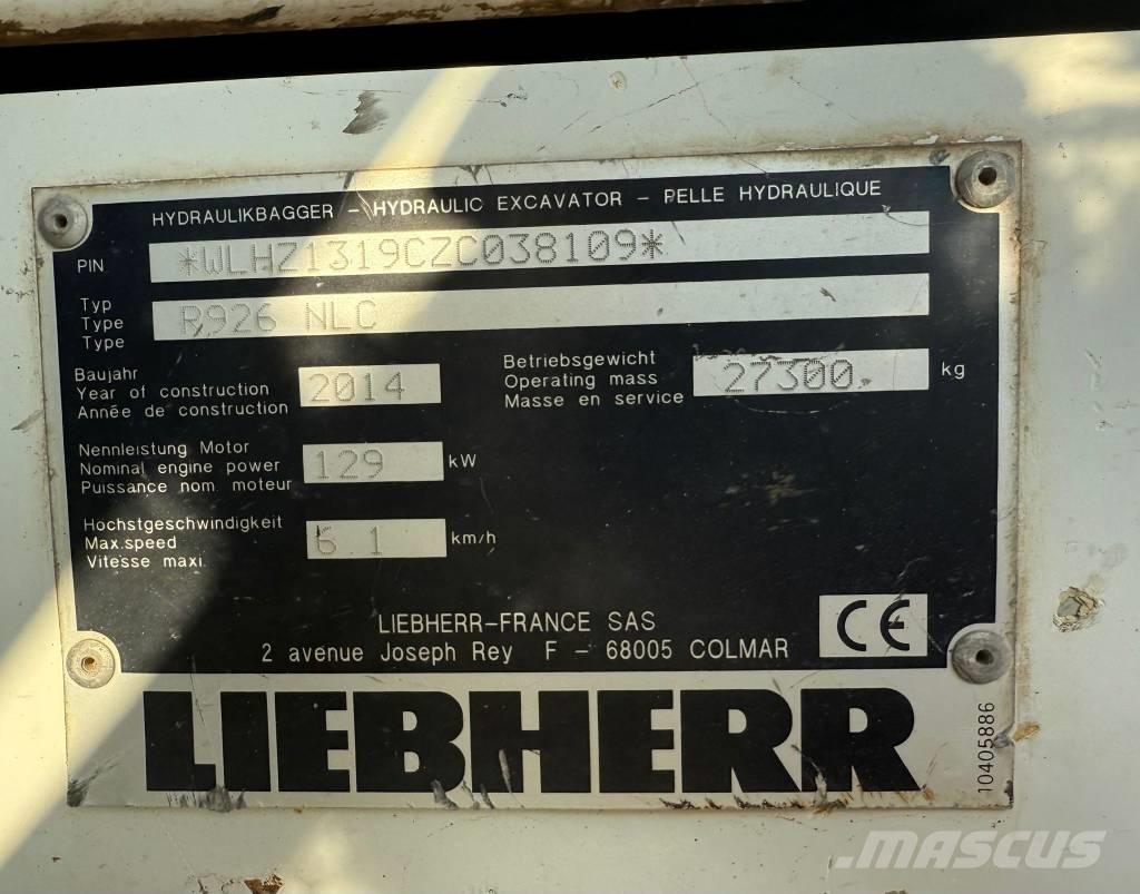 Liebherr R 926 Gravemaskiner på larvebånd