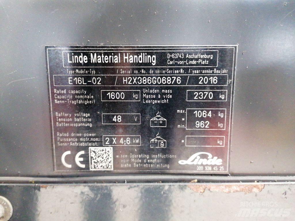 Linde E16L-02 El gaffeltrucks