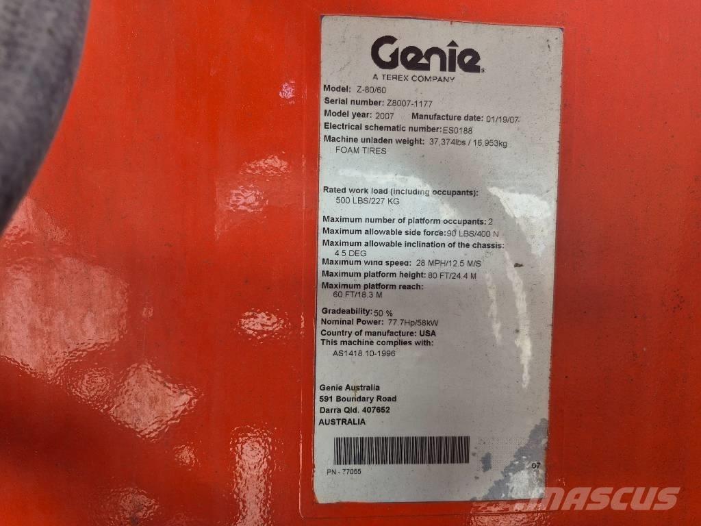 Genie Z 80/60 Bomlifte med knækarm