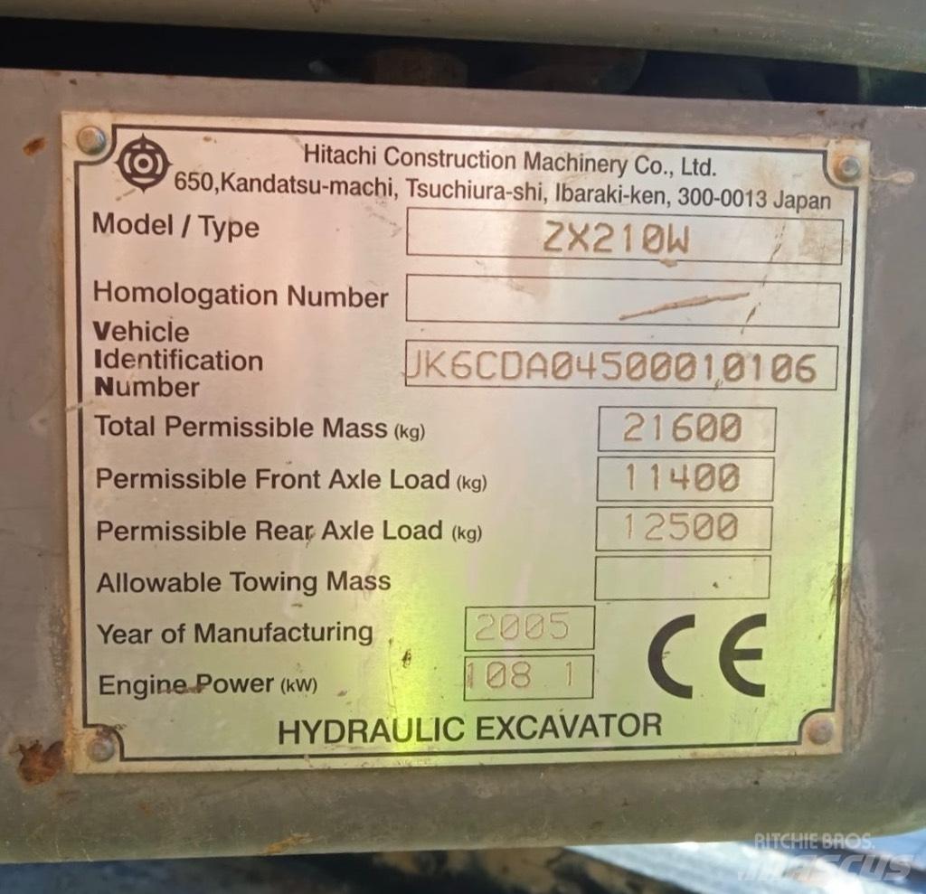 Hitachi ZX 210 W Gravemaskiner på hjul