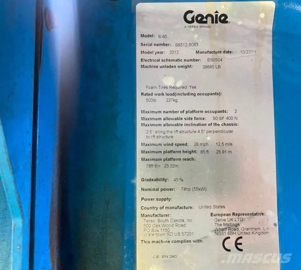 Genie S-85 Teleskoplifte
