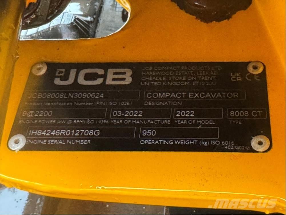 JCB MICRO 8008 Minigravemaskiner