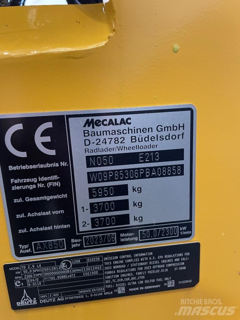 Mecalac AX 850 Læssemaskiner på hjul