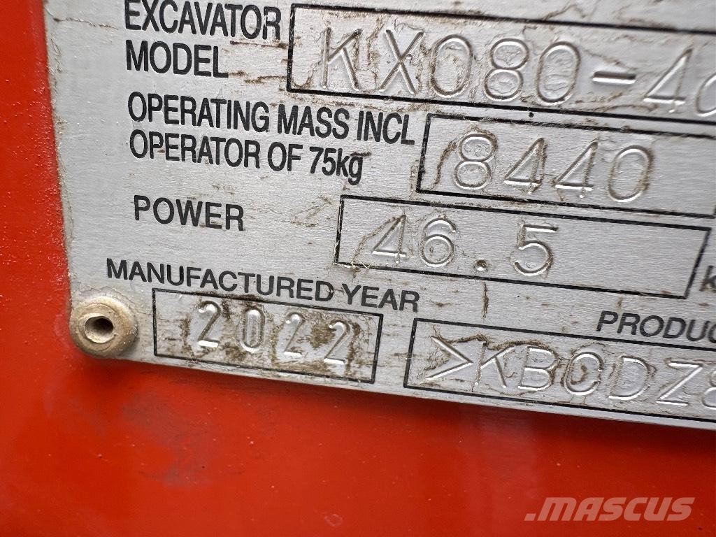 Kubota KX 080 Midi-gravemaskiner 7t - 12t