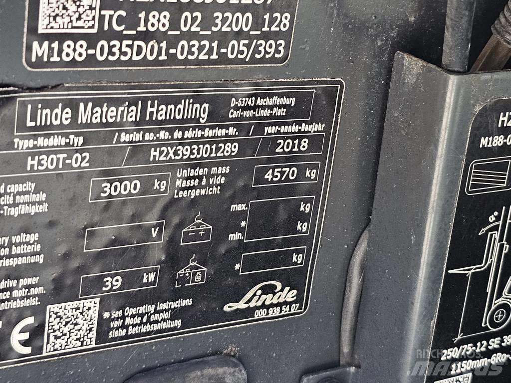Linde H30T-02 LPG gaffeltrucks
