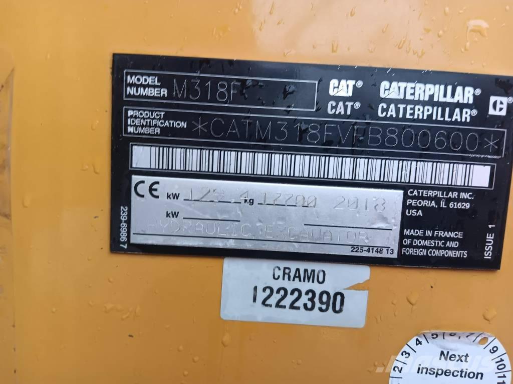 CAT M 318 F Gravemaskiner på hjul