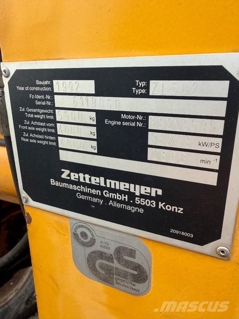 Zettelmeyer ZL 502 Læssemaskiner på hjul