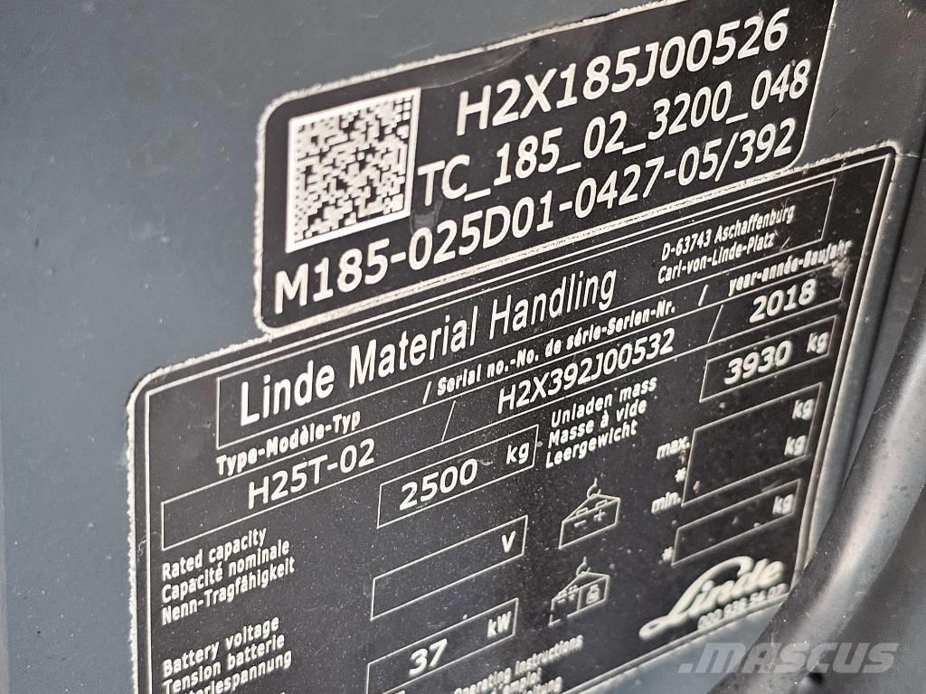 Linde H25T-02 LPG gaffeltrucks