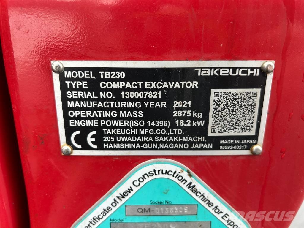 Takeuchi TB 230 V3 Minigravemaskiner