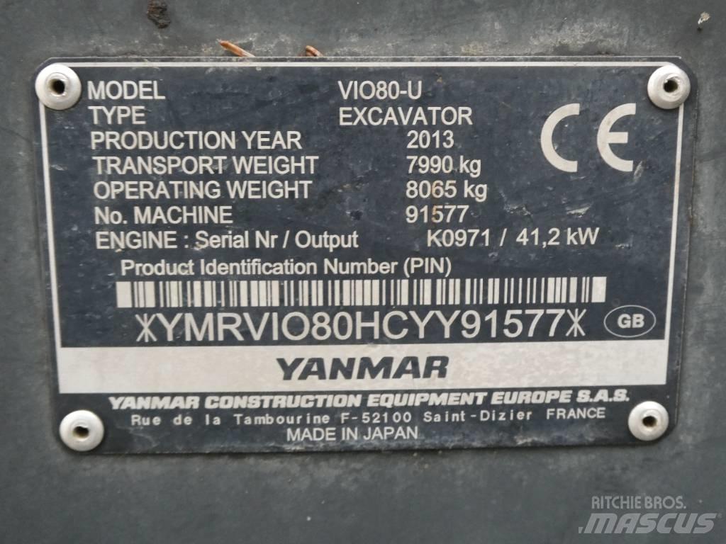 Yanmar Vio 80 U Midi-gravemaskiner 7t - 12t