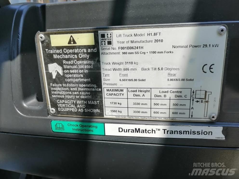 Hyster H 1.8 FT Diesel gaffeltrucks