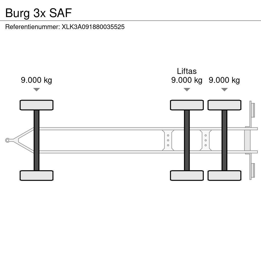 Burg 3x SAF Anhænger med containerramme