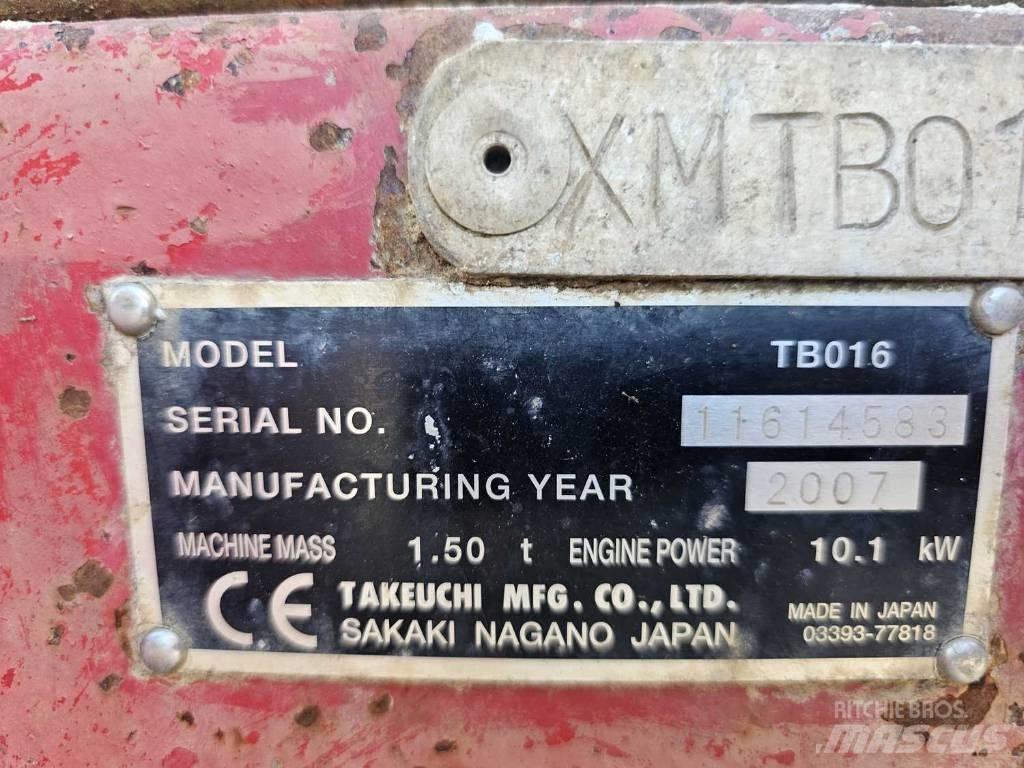 Takeuchi TB 016 Minigravemaskiner