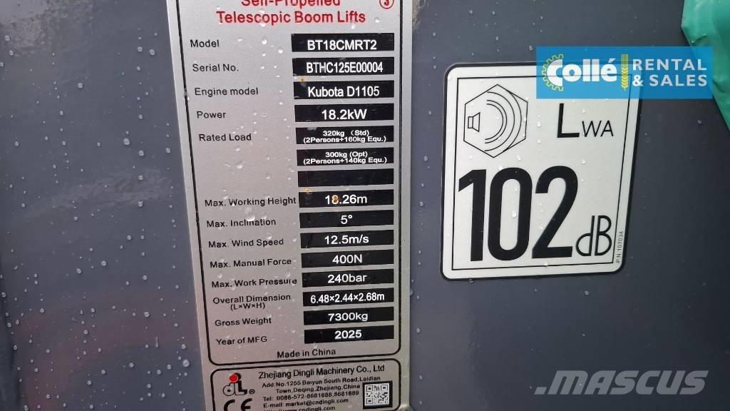 Dingli BT18CMRT2 Teleskoplifte