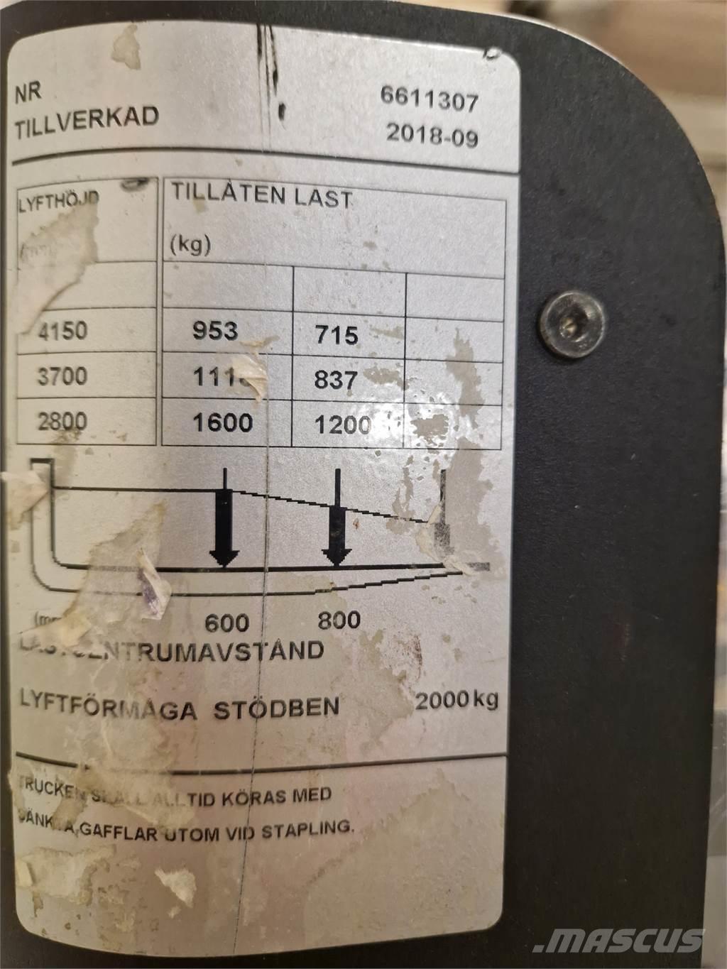 Toyota SPE160L Gaffelstabler med gående fører