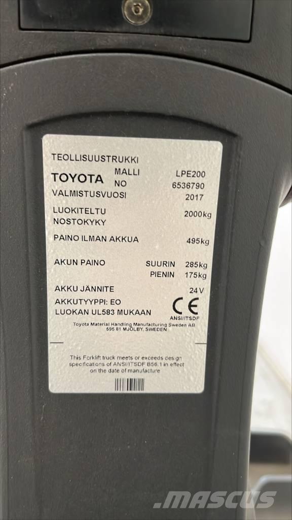 Toyota BT LPE 200 El-palleløftere med platform