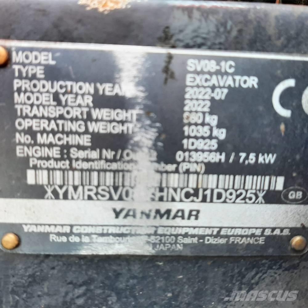 Yanmar SV 08 Minigravemaskiner