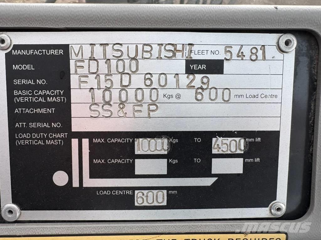 Mitsubishi FD 100 Diesel gaffeltrucks
