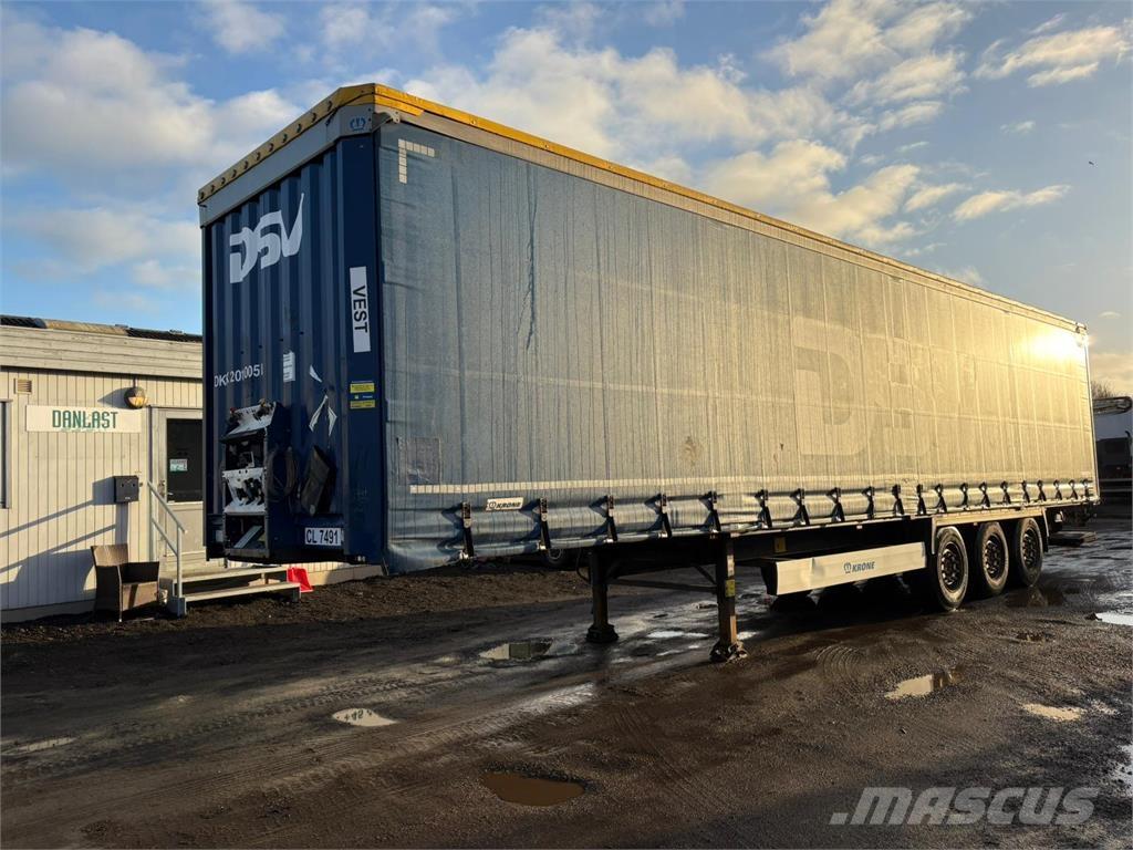 Krone 3aks Semi-trailer med Gardinsider