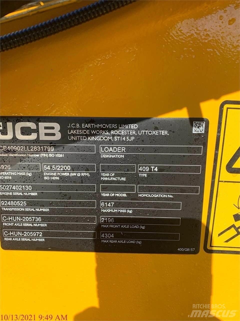 JCB 409 Læssemaskiner på hjul