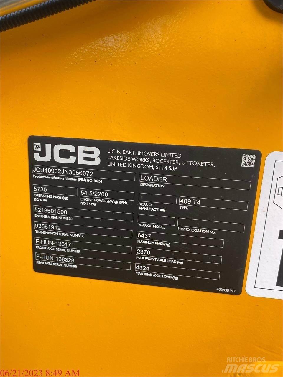 JCB 409 Læssemaskiner på hjul