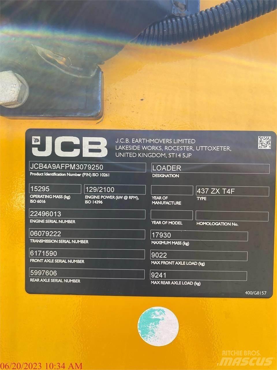 JCB 437ZX Læssemaskiner på hjul