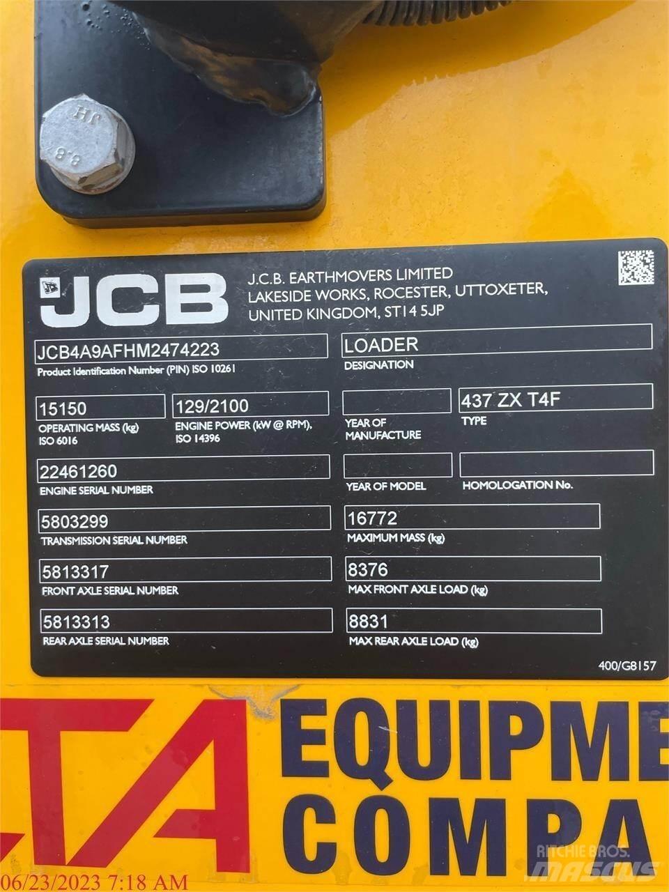 JCB 437ZX Læssemaskiner på hjul