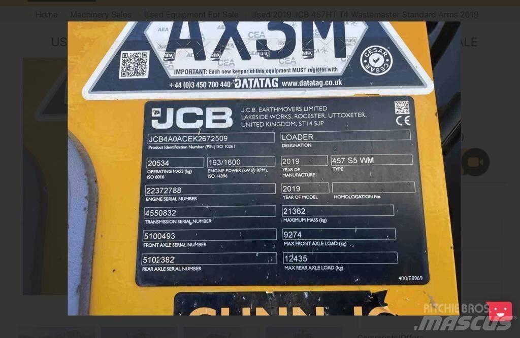JCB 457 Læssemaskiner på hjul