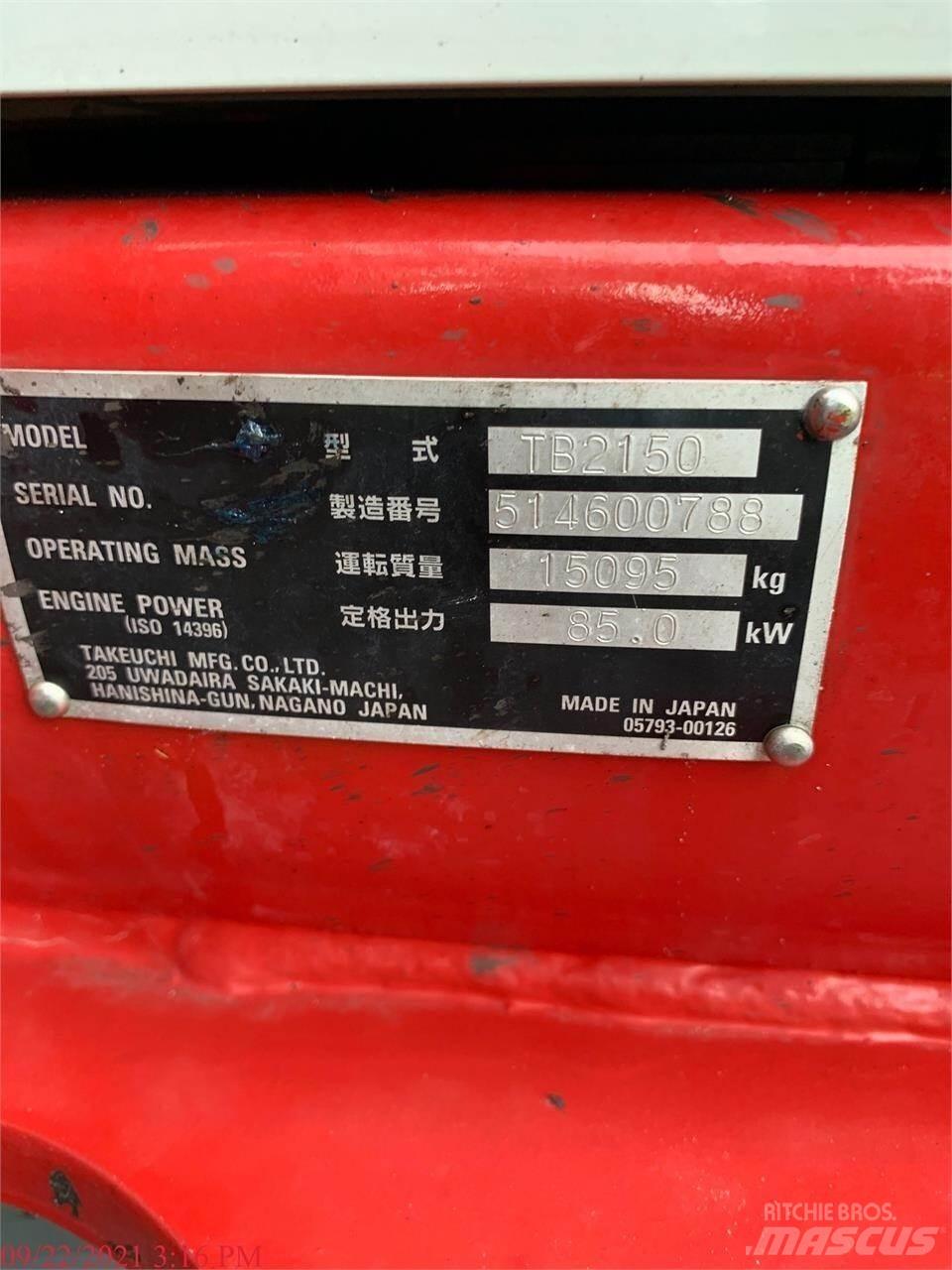 Takeuchi TB2150 Gravemaskiner på larvebånd