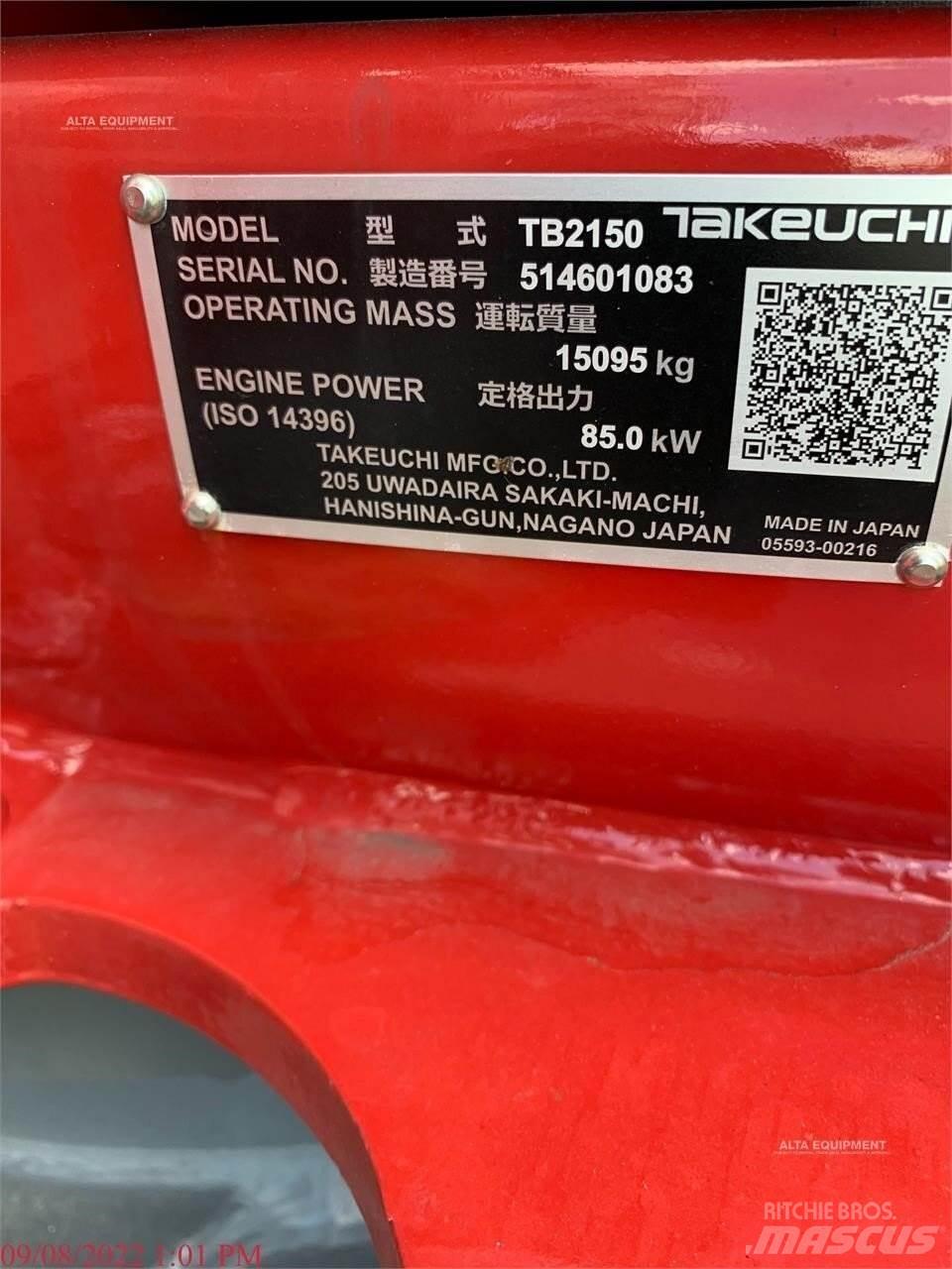 Takeuchi TB2150 Gravemaskiner på larvebånd