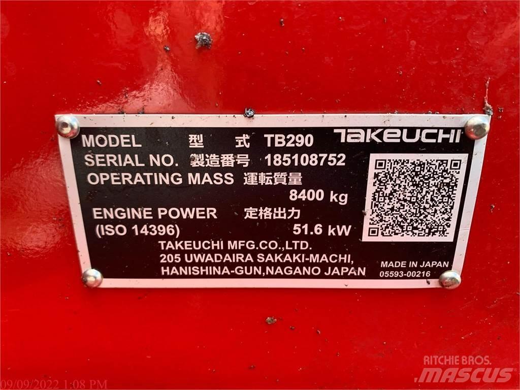 Takeuchi TB290 Gravemaskiner på larvebånd