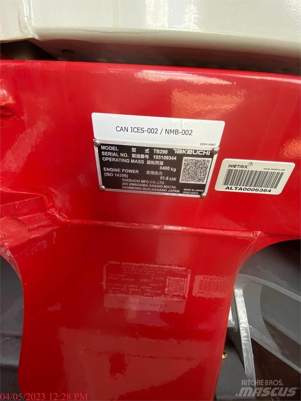 Takeuchi TB290 Gravemaskiner på larvebånd