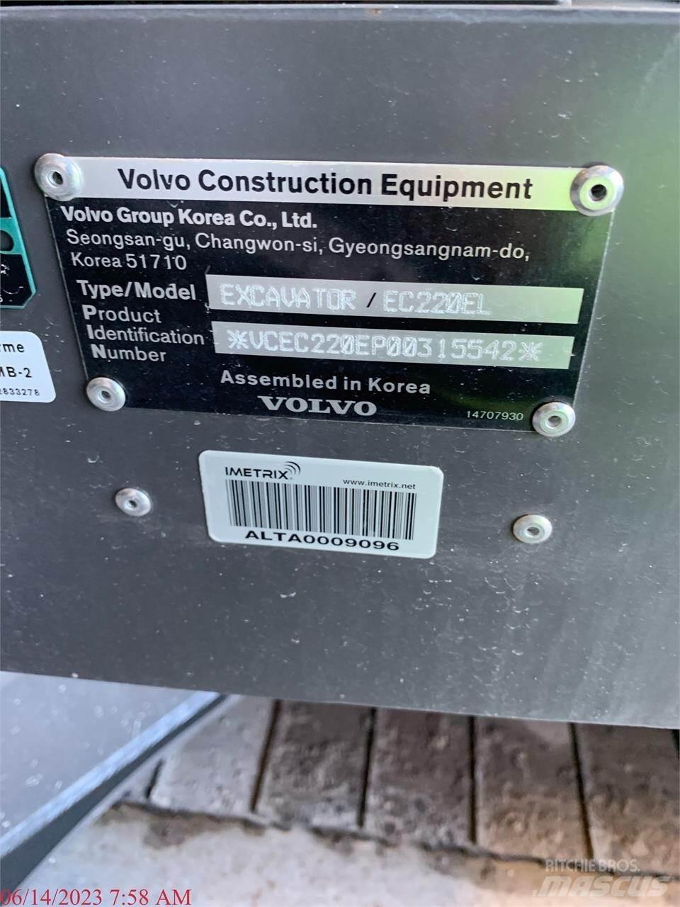 Volvo EC220EL Gravemaskiner på larvebånd