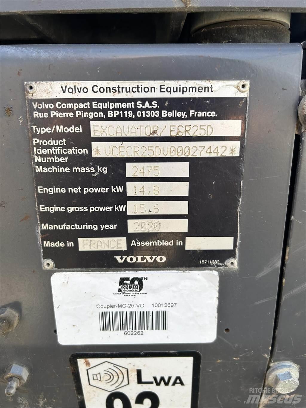 Volvo ECR25D Minigravemaskiner