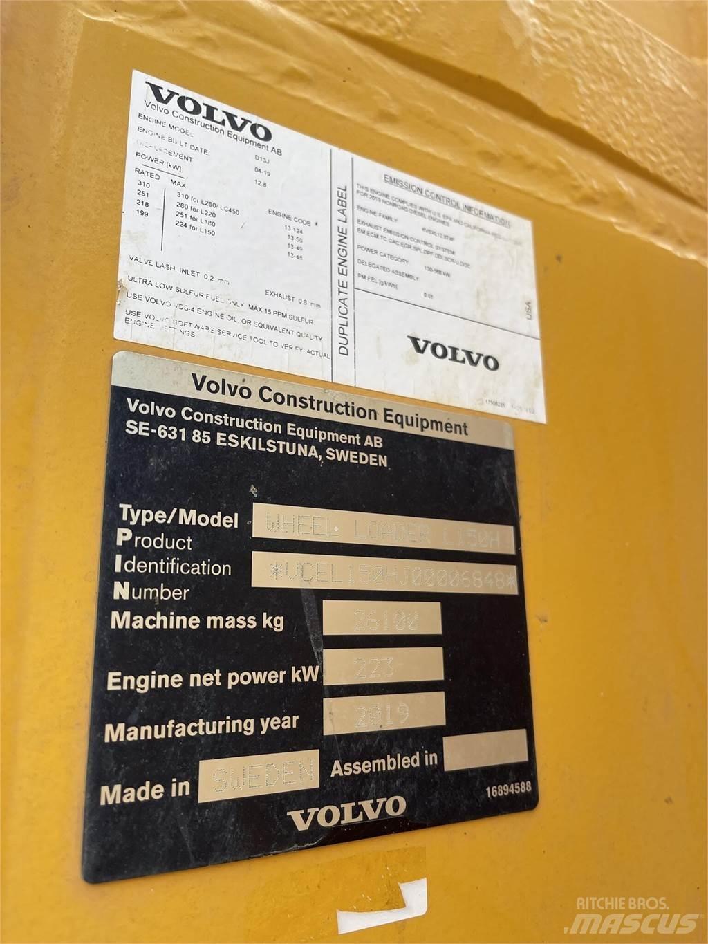 Volvo L150H Læssemaskiner på hjul