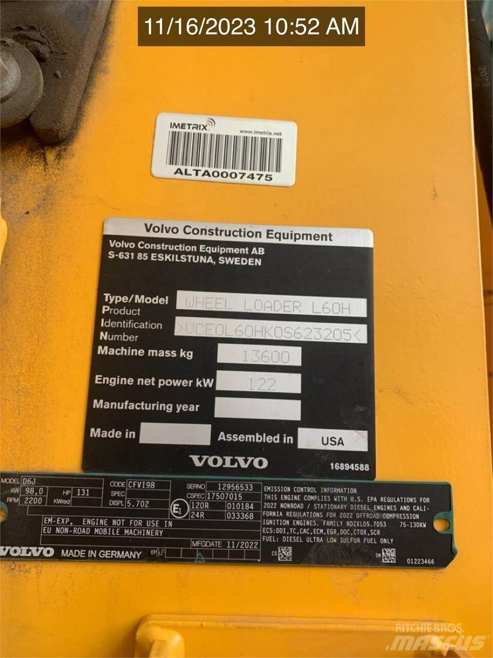 Volvo L60H Læssemaskiner på hjul