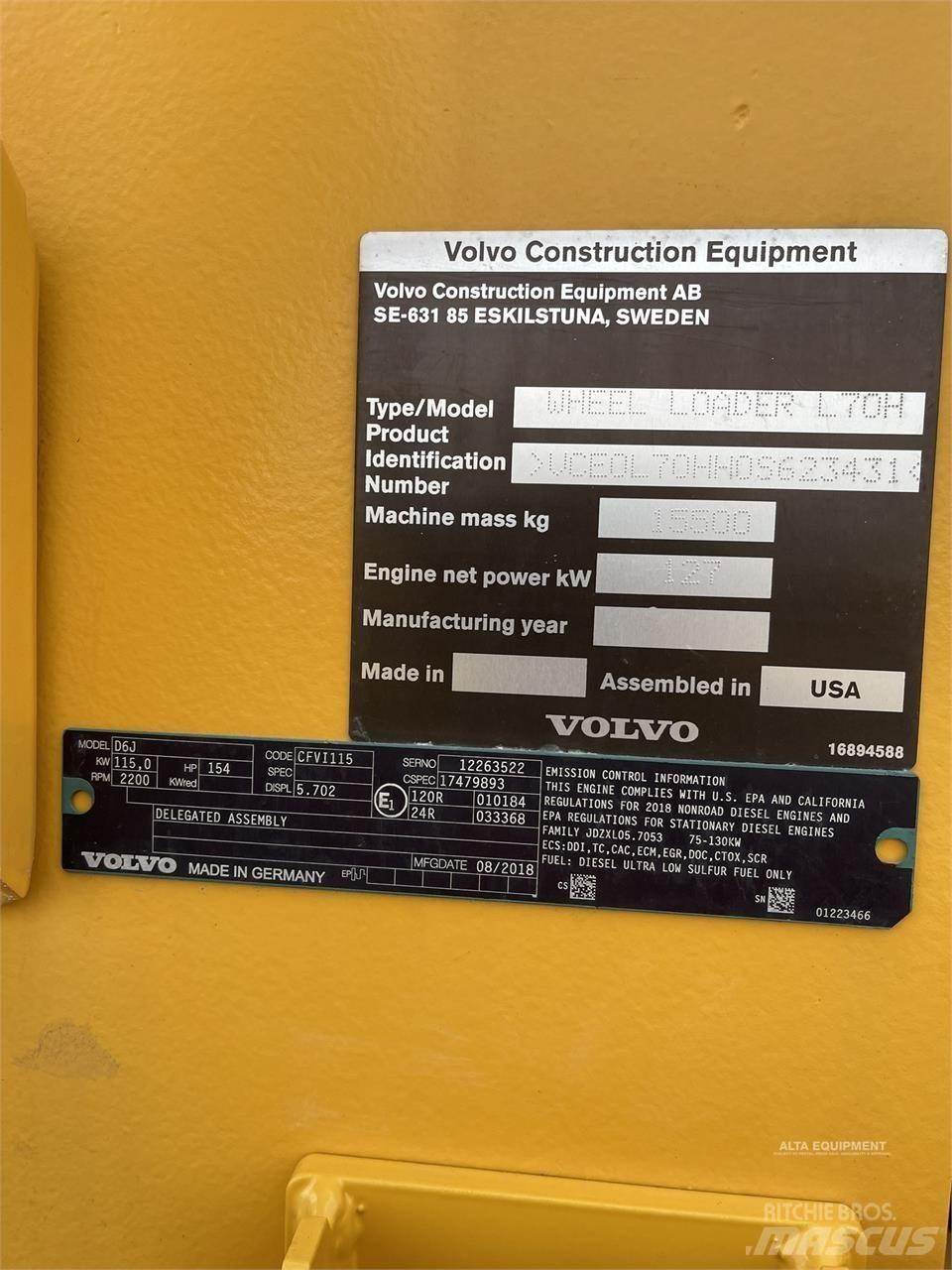 Volvo L70H Læssemaskiner på hjul