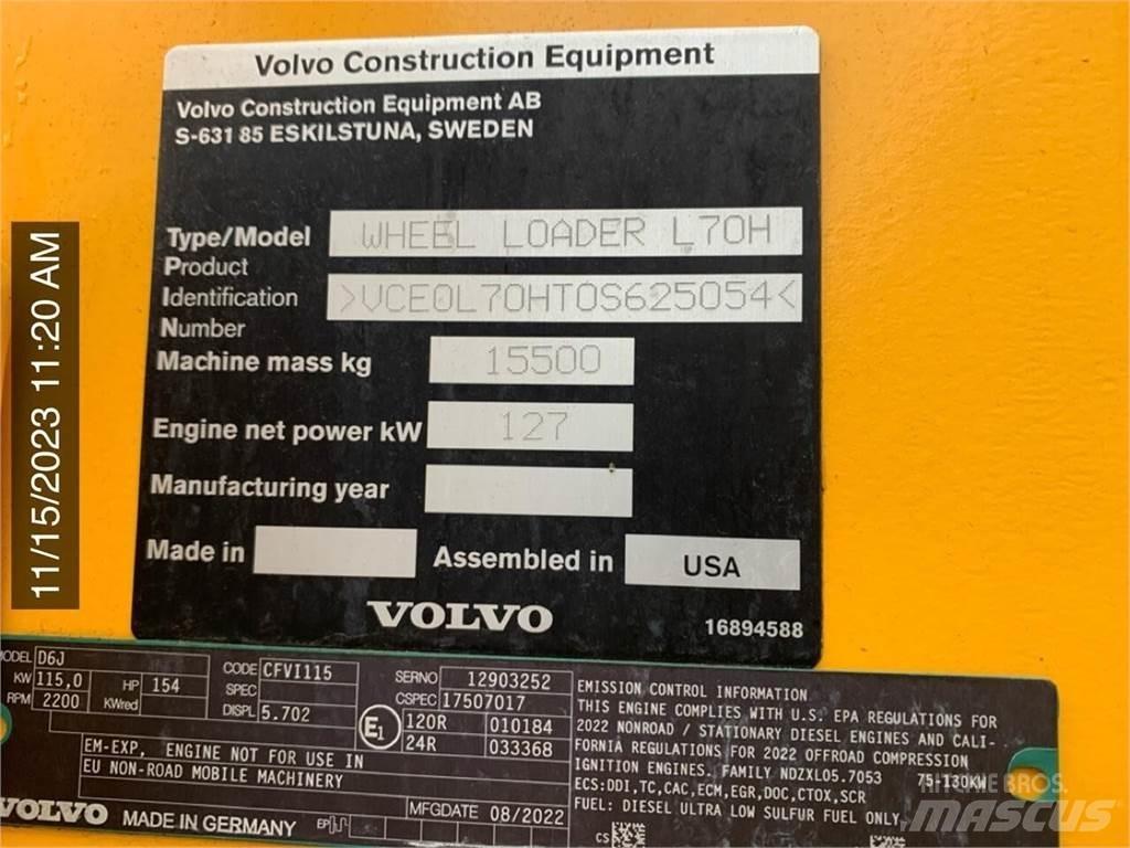 Volvo L70H Læssemaskiner på hjul