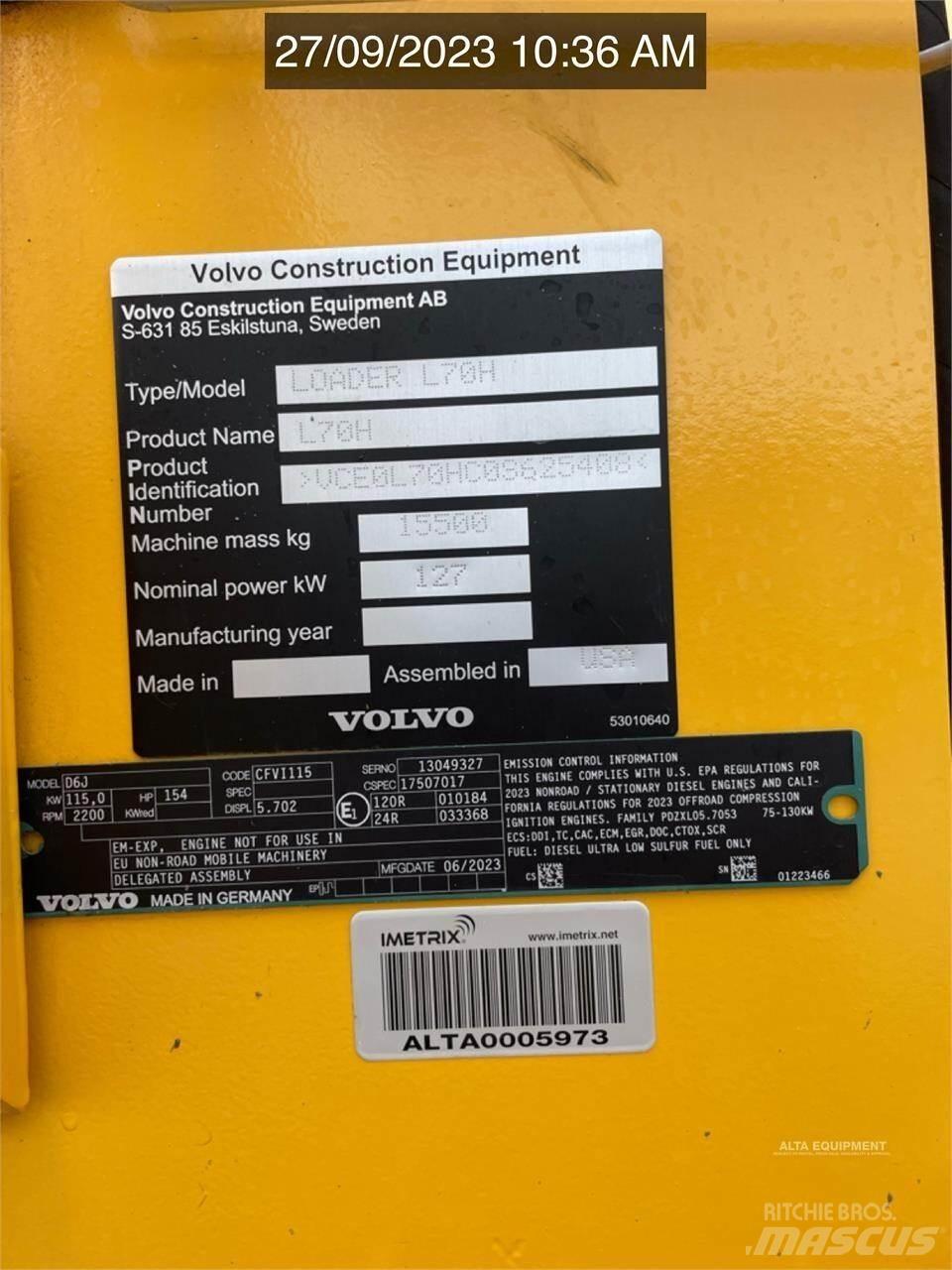 Volvo L70H Læssemaskiner på hjul