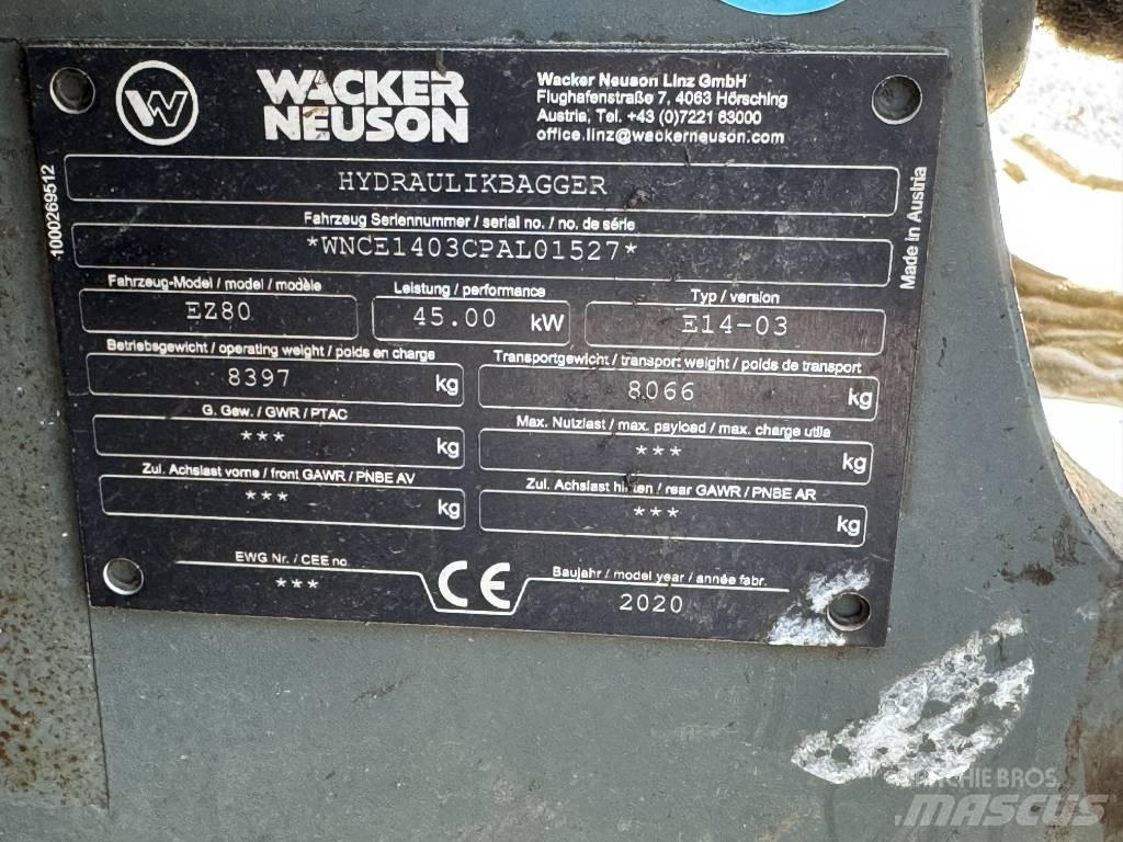 Wacker Neuson EZ80 Gravemaskiner på larvebånd