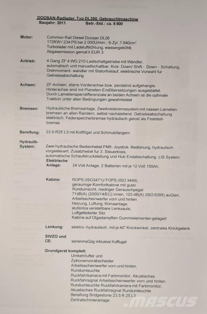 Doosan DL 350 Rendegravere