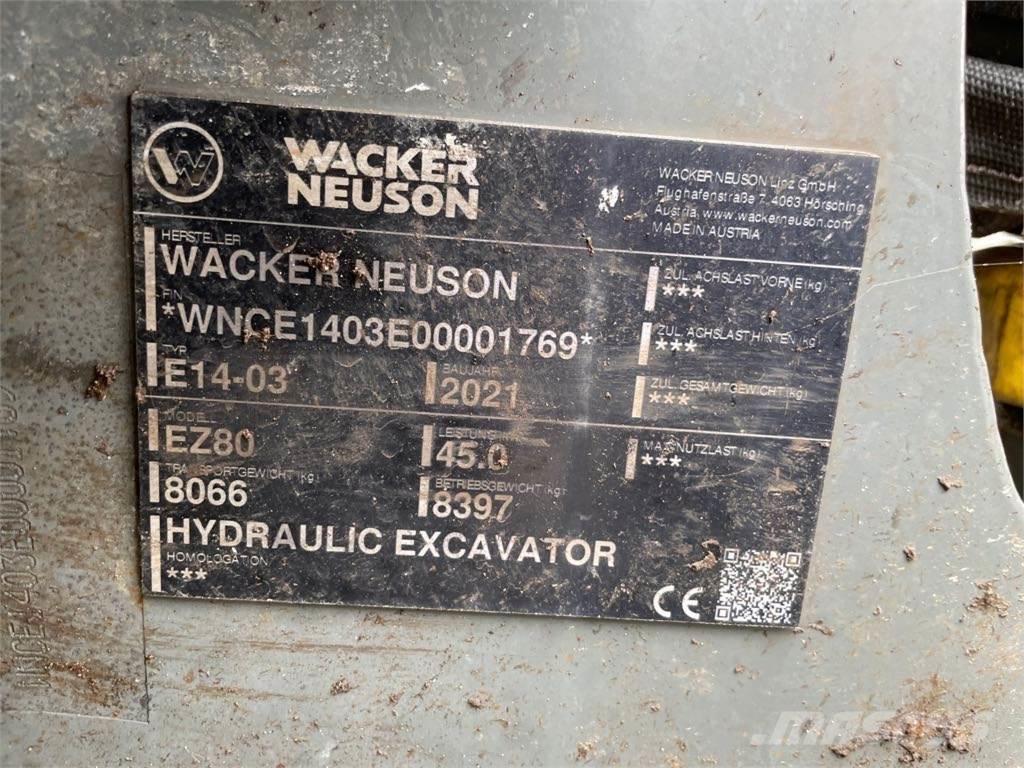 Wacker Neuson EZ80 Gravemaskiner på larvebånd