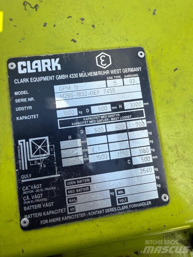 Clark GCM15 LPG gaffeltrucks
