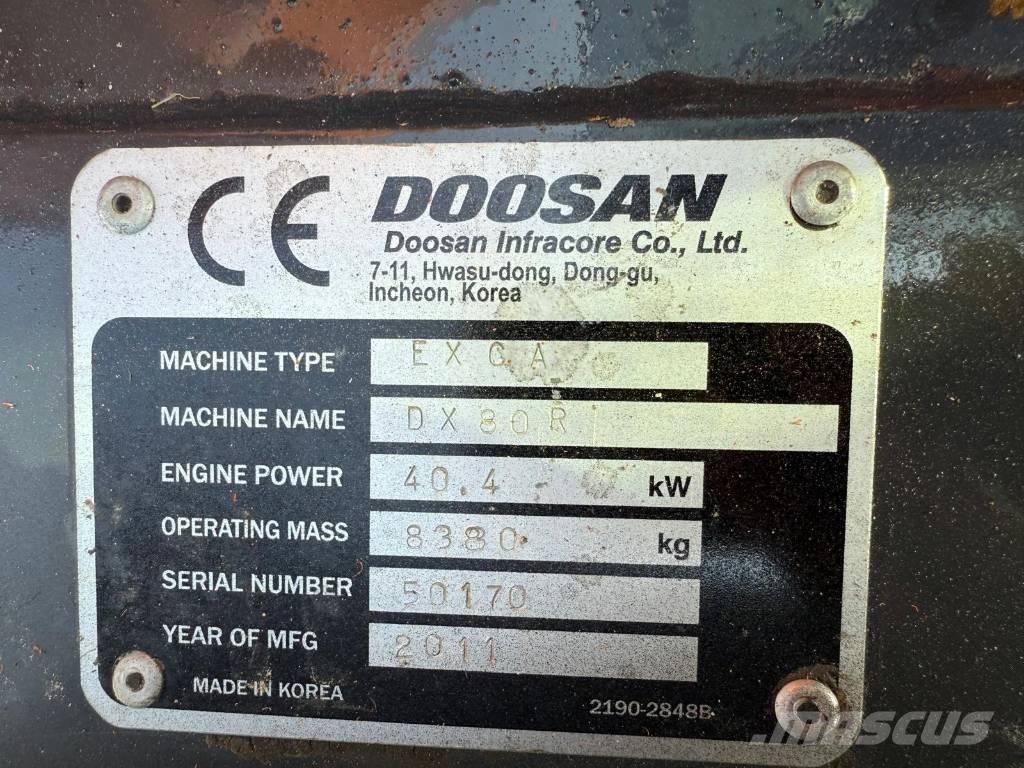 Doosan DX 80 R Midi-gravemaskiner 7t - 12t