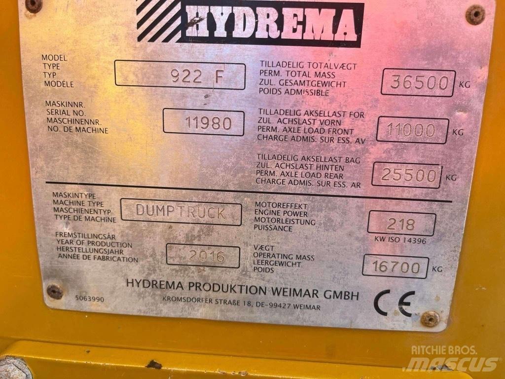 Hydrema 922 F Dumpere