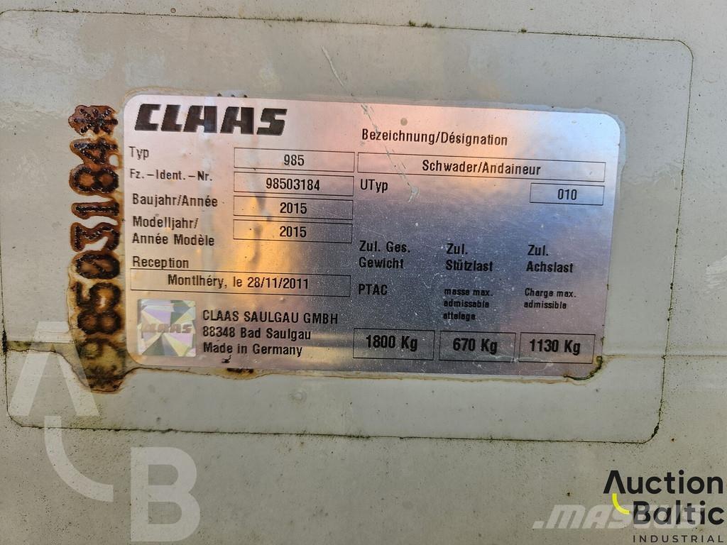 CLAAS Liner 2600 Andet læsse- og graveudstyr