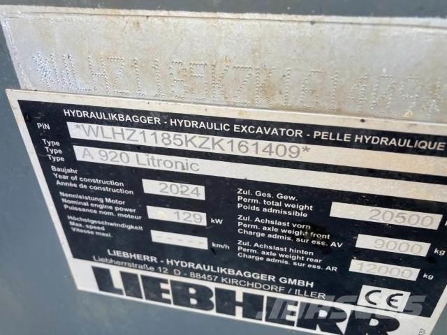 Liebherr A920 Gravemaskiner på hjul