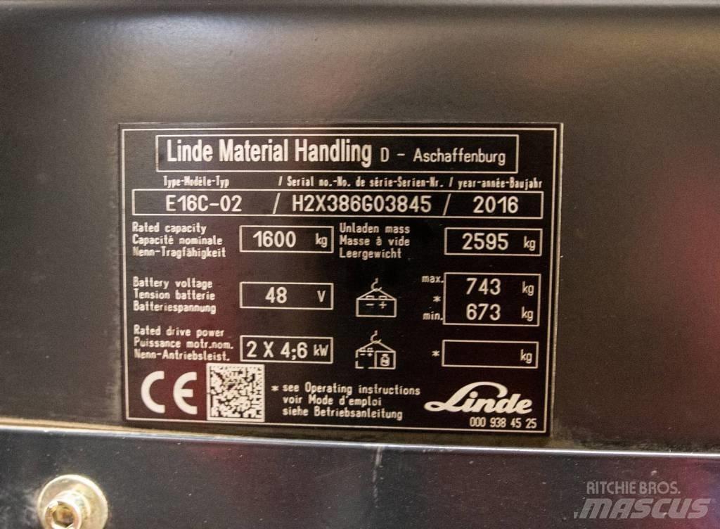 Linde E 16 C-02 El gaffeltrucks