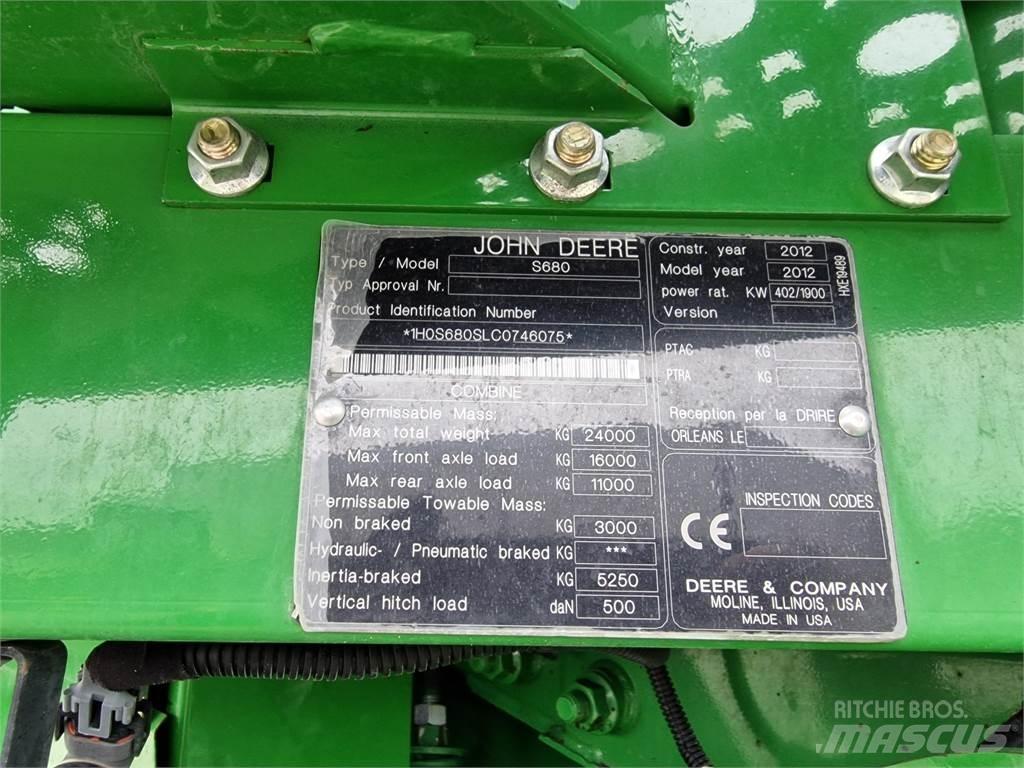 John Deere S680 Mejetærskere